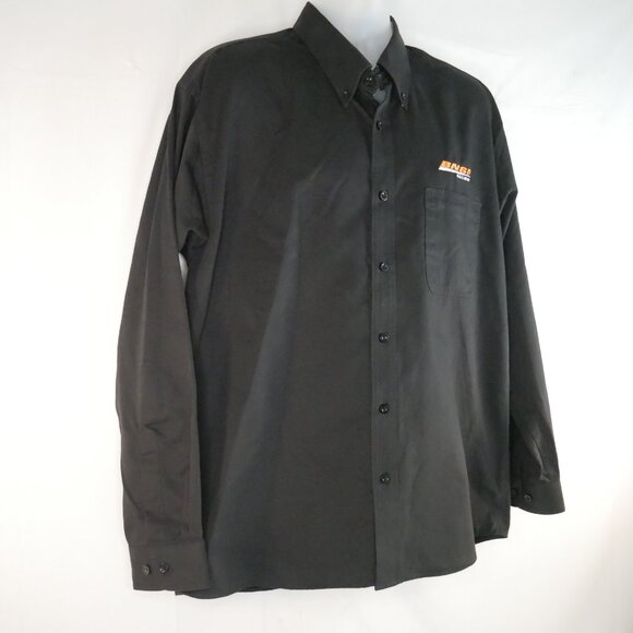 BNSF Railway Polo Employee Black Shirt Size XL Button Up Big Bang Super Pop - Picture 2 of 6